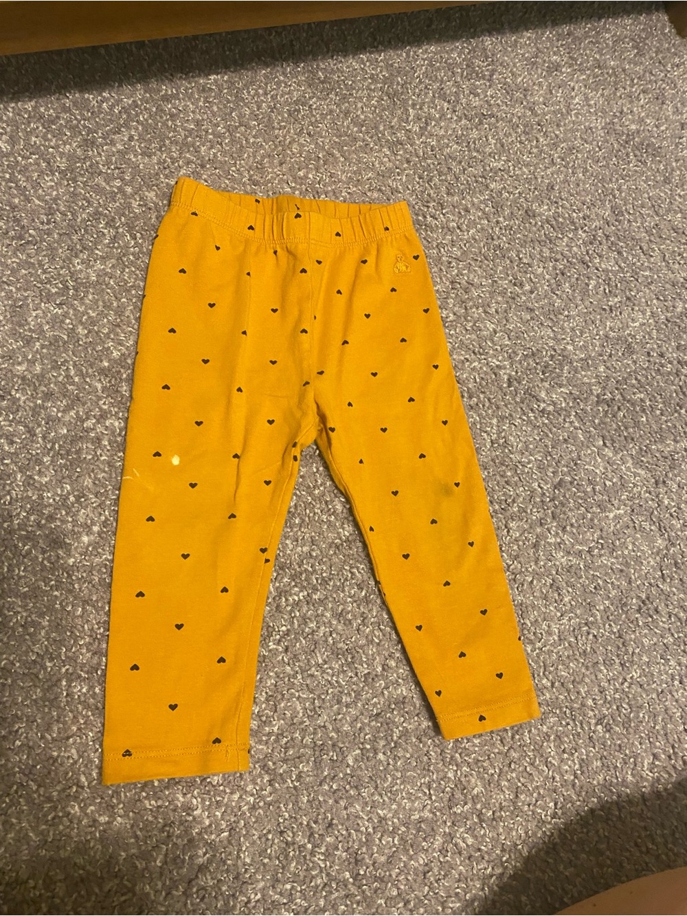 GAP Baby Mustard Yellow Heart Print Leggings